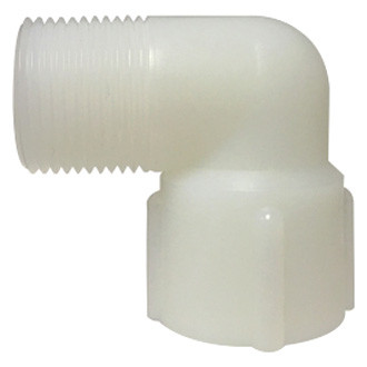 Midland Metal® - 1/2" Male to 1/2" Female 90° Nylon White Elbow Pipe/Pipe Adapter