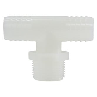 Midland Metal® - 3/4" Hose I.D. x 3/4" Hose I.D. x 3/4" NPT(M) Nylon White Tee Fitting
