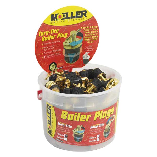 Moeller Marine® - Turn-Tite™ 1" D Brass Bailer Plug