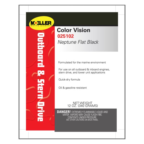 Moeller Marine® - Color Vision 12 oz. Neptune Flat Black Engine Paint