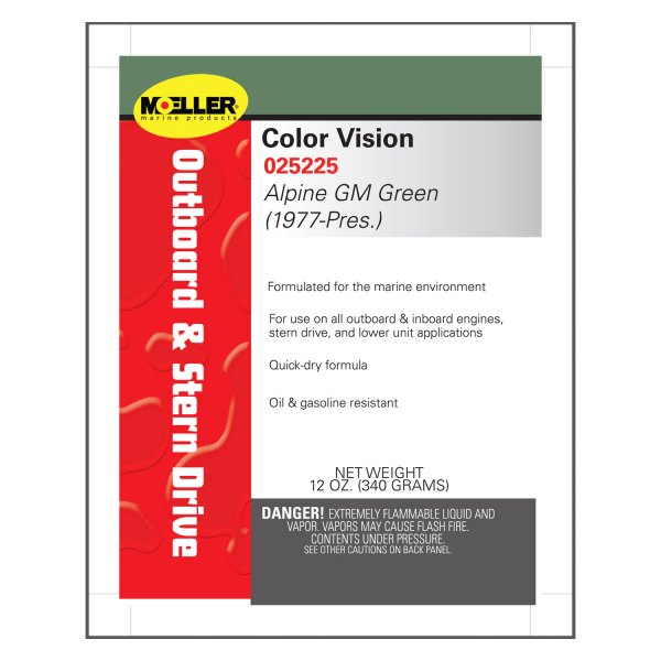 Moeller Marine® - Color Vision 12 oz. GM Alpine Green (1977-Pres.) Engine Paint