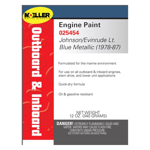 Moeller Marine® - 12 oz. Johnson/Evinrude Light Blue Metallic (1978-1987) Engine Paint