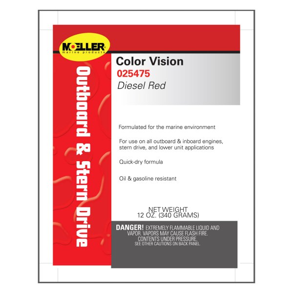 Moeller Marine® - Color Vision 12 oz. Diesel Red Engine Paint