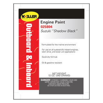 Moeller Marine® - 12 oz. Suzuki Shadow Black Engine Paint