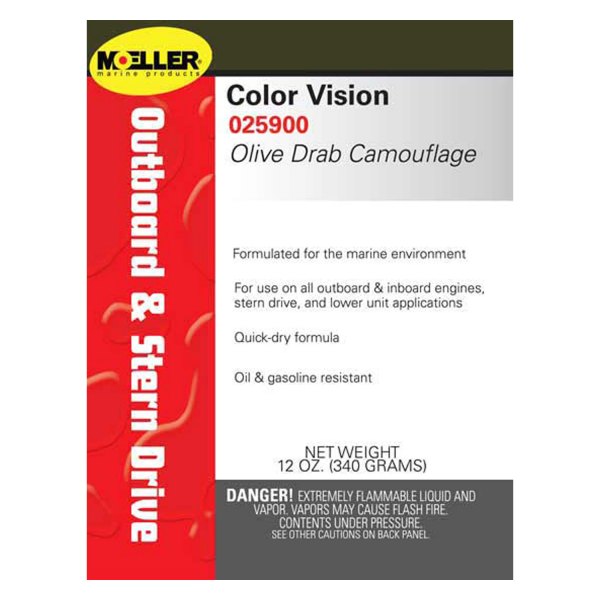 Moeller Marine® - Color Vision 12 oz. Olive Drab Camo Engine Paint