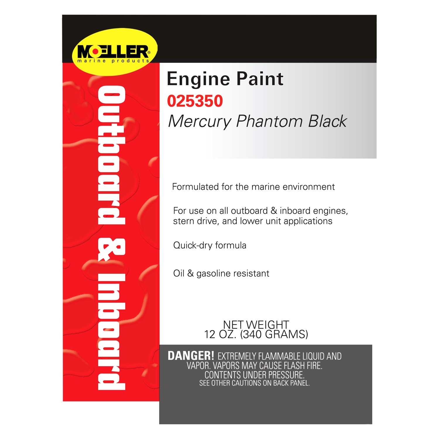 Moeller Marine® 25350 12 oz. Mercury Phantom Black (1960Pres