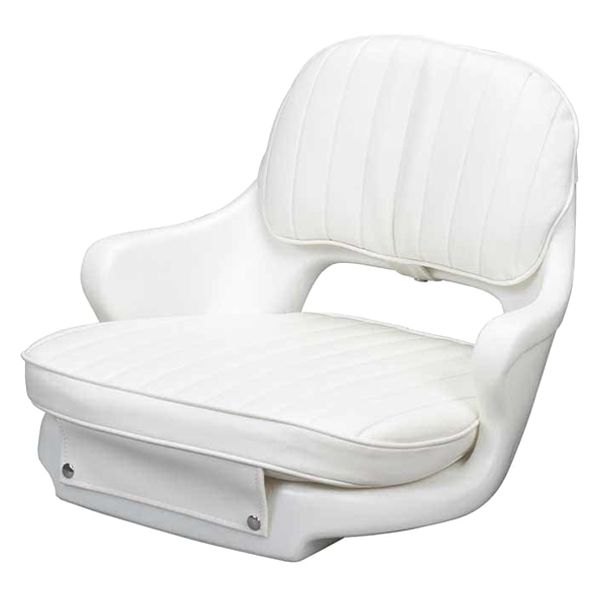 Moeller Marine® - 17" H x 18.5" W x 21" D White Seat with Cushions ,Molded Arms & Mounting Plate