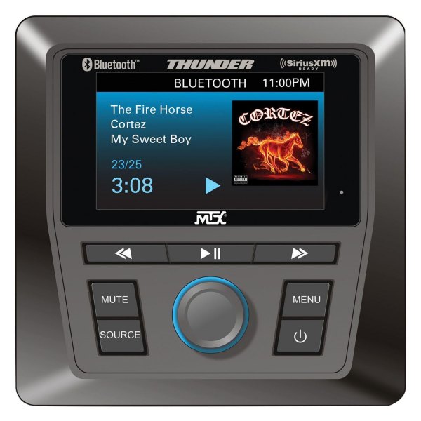 MTX Audio® - Gray AM/FM/Bluetooth Stereo Receiver