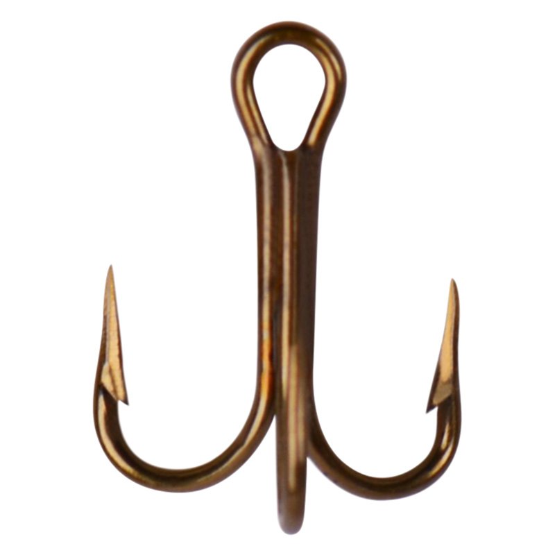 Mustad® 3551-BR-4/0-25 - 4/0 Size Bronze Treble Hooks, 25 Pieces
