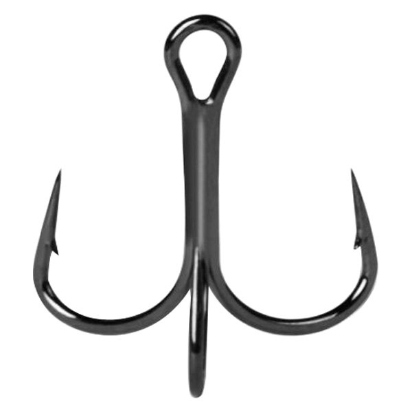 Mustad® - KVD Elite Triple Grip™ 1X Strong 1/0 Size Black Nickel Treble Hooks, 6 Pieces