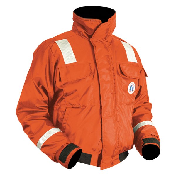 Mustang Survival® - Classic Large Orange Flotation Bomber Jacket with Reflective Tape
