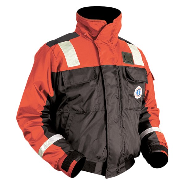 Mustang Survival® - Classic Small Orange/Black Flotation Bomber Jacket with Reflective Tape