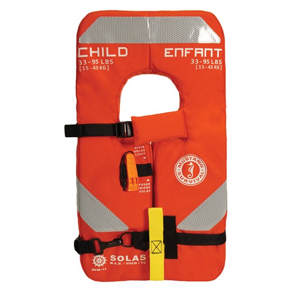  Mustang Survival® - 4-One SOLAS Child Orange Life Jacket with Reflective Tape