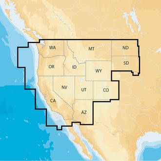Navionics® MSD/NAV+WE - Navionics+ US West microSD Format Electronic Chart