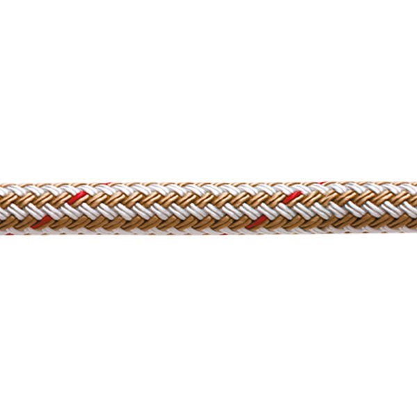 New England Ropes® - 3/8" D x 15' L White/Gold Nylon Double Braid Dock Line