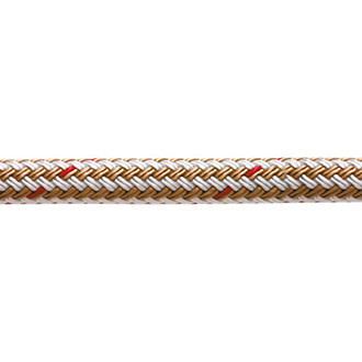 New England Ropes® - 3/4" D x 35' L White/Gold Nylon Double Braid Dock Line
