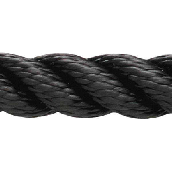 New England Ropes® - Premium 3/8" D x 15' L Black Nylon 3-Strand Dock Line