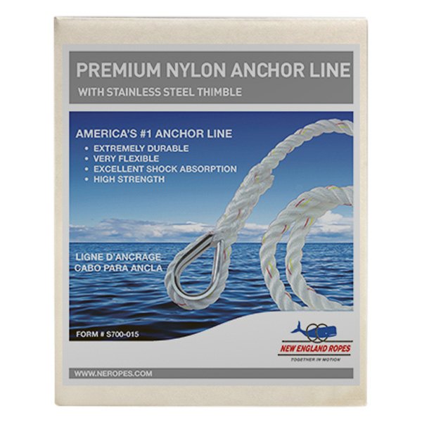 Image may not reflect your exact product! New England Ropes® - 3/8" D x 100' L Nylon Anchor Line with Thimble