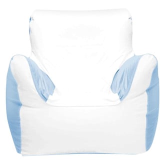 Ocean-Tamer® - 39" H x 36" W x 32" D White/Carolina Blue Medium Armchair Bean Bag Chair