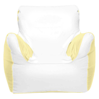 Ocean-Tamer® - 39" H x 36" W x 32" D White/Fighting Lady Yellow Medium Armchair Bean Bag Chair
