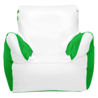 Ocean-Tamer® - 39" H x 36" W x 32" D White/Lime Green Medium Armchair Bean Bag Chair