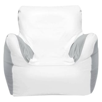 Ocean-Tamer® - 39" H x 36" W x 32" D White/Medium Gray Medium Armchair Bean Bag Chair