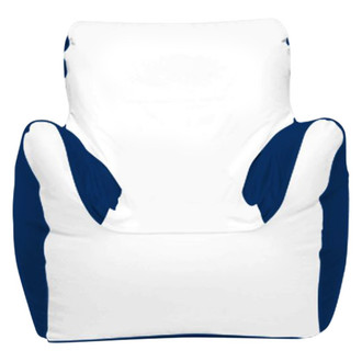 Ocean-Tamer® - 39" H x 36" W x 32" D White/Navy Blue Medium Armchair Bean Bag Chair