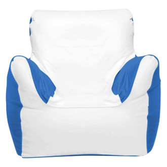 Ocean-Tamer® - 39" H x 36" W x 32" D White/Ocean Blue Medium Armchair Bean Bag Chair