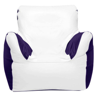 Ocean-Tamer® - 39" H x 36" W x 32" D White/Purple Medium Armchair Bean Bag Chair