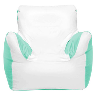 Ocean-Tamer® - 39" H x 36" W x 32" D White/Sea Foam Green Medium Armchair Bean Bag Chair
