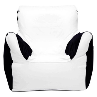 Ocean-Tamer® - 21" H x 29" W x 29" D White/Black Carbon Fiber Small Armchair Bean Bag Chair