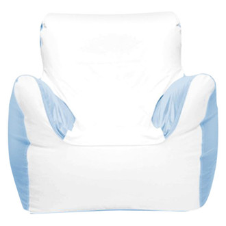 Ocean-Tamer® - 21" H x 29" W x 29" D White/Carolina Blue Small Armchair Bean Bag Chair