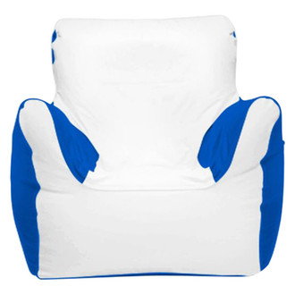 Ocean-Tamer® - 21" H x 29" W x 29" D White/Gator Blue Small Armchair Bean Bag Chair