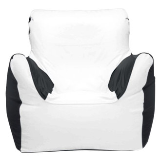 Ocean-Tamer® - 21" H x 29" W x 29" D White/Gray Carbon Fiber Small Armchair Bean Bag Chair