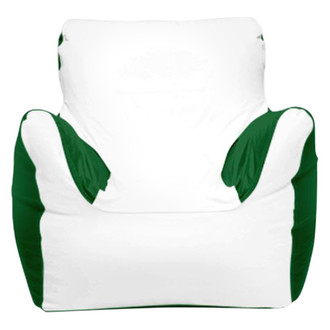 Ocean-Tamer® - 21" H x 29" W x 29" D White/Green Small Armchair Bean Bag Chair