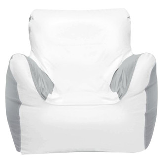 Ocean-Tamer® - 21" H x 29" W x 29" D White/Medium Gray Small Armchair Bean Bag Chair