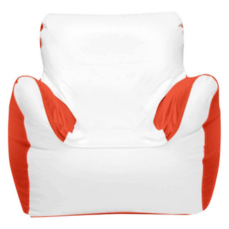 Ocean-Tamer® - 21" H x 29" W x 29" D White/Orange Small Armchair Bean Bag Chair