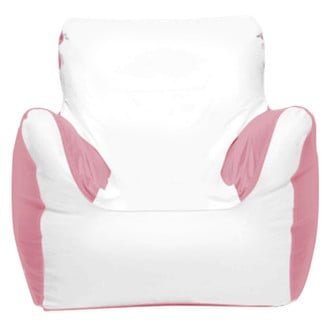 Ocean-Tamer® - 21" H x 29" W x 29" D White/Pink Ice Small Armchair Bean Bag Chair