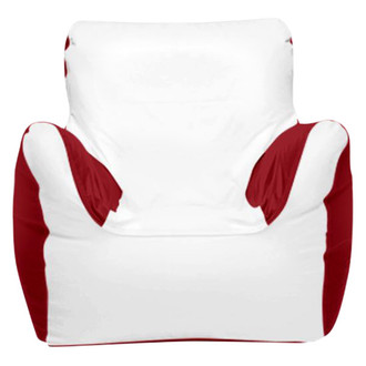 Ocean-Tamer® - 21" H x 29" W x 29" D White/Red Small Armchair Bean Bag Chair
