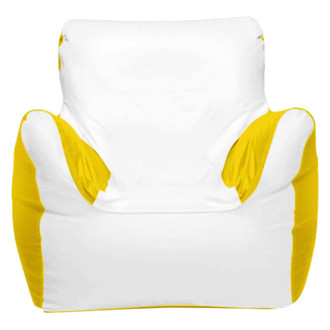 Ocean-Tamer® - 21" H x 29" W x 29" D White/Yellow Small Armchair Bean Bag Chair