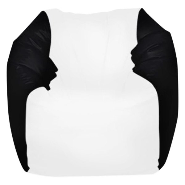  Ocean-Tamer® - 28" H x 36" W x 36" D White/Black Large Round Bean Bag Chair