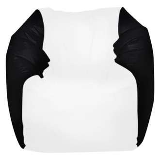 Ocean-Tamer® - 28" H x 36" W x 36" D White/Black Large Round Bean Bag Chair