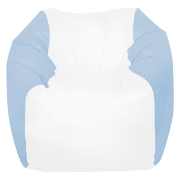  Ocean-Tamer® - 28" H x 36" W x 36" D White/Carolina Blue Large Round Bean Bag Chair