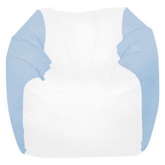 Ocean-Tamer® - 28" H x 36" W x 36" D White/Carolina Blue Large Round Bean Bag Chair