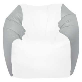 Ocean-Tamer® - 28" H x 36" W x 36" D White/Gray Carbon Fiber Large Round Bean Bag Chair