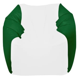 Ocean-Tamer® - 28" H x 36" W x 36" D White/Green Large Round Bean Bag Chair