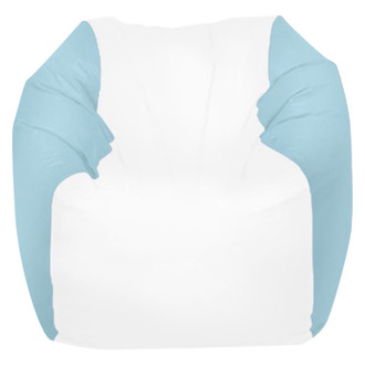 Ocean-Tamer® - 28" H x 36" W x 36" D White/Ice Blue Large Round Bean Bag Chair