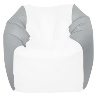 Ocean-Tamer® - 28" H x 36" W x 36" D White/Medium Gray Large Round Bean Bag Chair