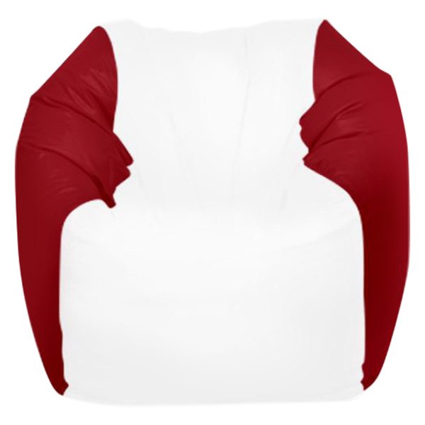  Ocean-Tamer® - 28" H x 36" W x 36" D White/Red Large Round Bean Bag Chair