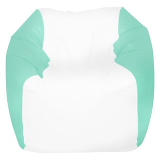 Ocean-Tamer® - 28" H x 36" W x 36" D White/Sea Foam Green Large Round Bean Bag Chair
